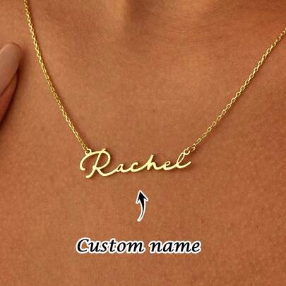 1PC Multi-Style Name Style Necklace, Stainless Steel Jewelry, Women's Necklace, Women's Jewelry, Minimalist Gifts, Suitable For Everyday Wear, Ceremony Event Necklaces, Gifts For Girlfriend, Custom Name Necklaces, Valentine's Day Gifts, Ramadan, Eid, Birthday Gifts, Anniversary Gifts, St. Peter Park's Day Gifts, Mother's Day Gifts For Mom