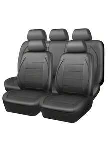 9件套/4件套汽车座椅套，PU皮革，防水透气，通用型，适用于大多数轿车、SUV、卡车，豪华前排座椅套带腰部支撑，四季通用，全套座椅套 - 款式A - 查看 12