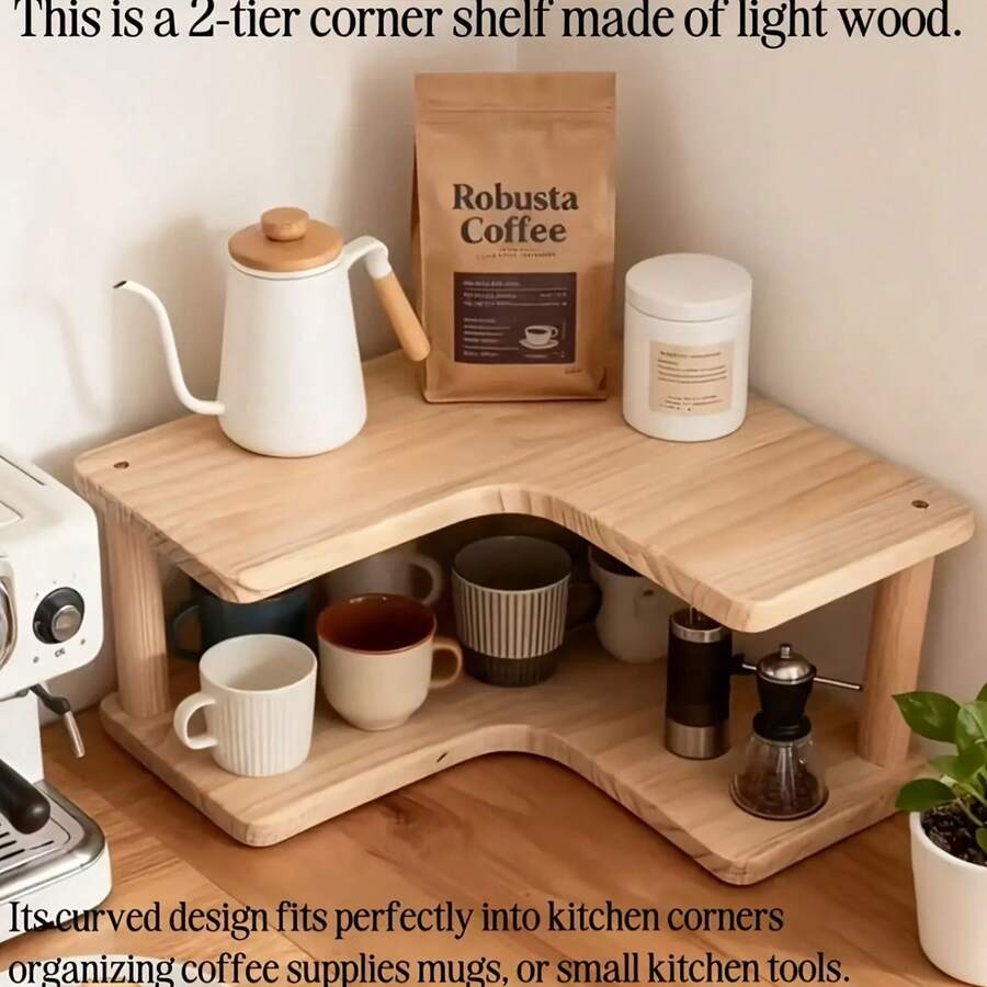 1 hộp đựng hình tam giác, thiết kế nhiều tầng giúp cất giữ hiệu quả các phụ kiện cà phê, cốc, đồ dùng nhà bếp, v.v. Tạo một góc cà phê ấm cúng, biến các góc nhà thành khu vực lưu trữ và trưng bày, thiết thực và phong cách, mang lại sự gọn gàng và thanh lịch cho góc bếp hoặc phòng khách. - Xem 1