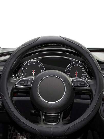 Non-Slip Steering Wheel Cover For 14.5-15 Inch Wheels, Microfiber Leather Sweat-Absorbent Car Steering Wheel Protector, Odorless Ultra-Thin D-Ring Cover, Universal Car Interior Decoration For