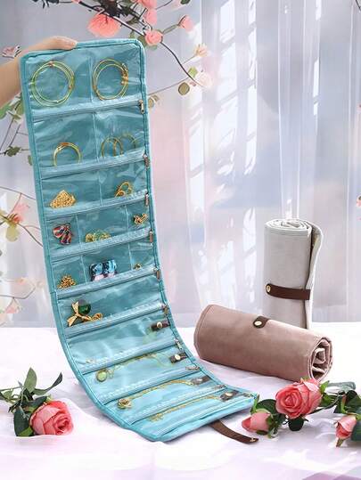 1pc Xiaoxiangfeng Jewelry Storage Book Gold Necklace Jewelry Box Travel Portable Jewelry Sifeng Same Style Transparent Jewelry Roll