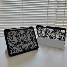 Funda transparente de cristal acrílico con patrón de lazo de cereza de dibujos animados, a prueba de golpes, adecuada para iPad de 7.ª, 8.ª y 10.ª generación (10.2 pulgadas), con ranura para lápiz, compatible con la función de suspender/activar, opción de regalo ideal - Multicolor - Ver 5