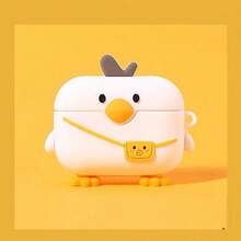 1个新款可爱鸭子耳机保护套，兼容苹果1/2/Pro/Pro 2/Pro 3/3/4无线蓝牙耳机，可爱卡通设计，适合万圣节、圣诞节、情人节、感恩节等节日，必备手机配件，适合日常使用、上学、旅行、情侣、咖啡馆等场合，是送给年轻女性和青少年的绝佳礼物（不含耳机）。 - 彩色 - 查看 2