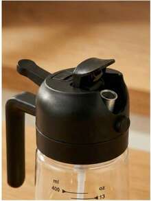 1个二合一橄榄油分配器兼烹饪喷雾器,自动翻盖,470毫升,黑/白(遮光),双用途厨房喷雾器,可重复填充设计,适用于烹饪、空气炸锅、沙拉、烧烤 - 查看 7