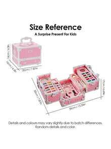 Children's Day Best Gift Washable Kids Makeup Kit For Little Girls - Real Cosmetic Play Set With Mirror, Case, And Beauty Dress-Up Toys, Perfect Birthday Gift - 粉色 - 查看 2
