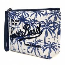 All-In-One Travel Toiletry Bag, S-Saint B-Barth Material, Portable Striped Toiletry Bag, Cosmetic Bag, Handbag, Cosmetic Bag, Waterproof Travel Bag, Travel Organizer With Zipper, Lightweight Makeup Case, Unisex Travel Gift. - 淺藍色 - 查看 4