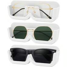 3pcs Wall Mounted Eyeglass Display Rack & Storage Box - Transparent - View 3