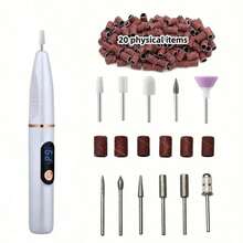 Electric Nail Grinder, Professional Nail Drill With 11 Sanding Heads, 26 Sanding Bands And LCD Display, Professional Nail Care Tool For Home And Salon Use, Nail File, Fashionable Design, Great Gift - Multicolor - View 17