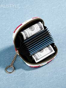 Fashion Quality Designer Wallet Card Holder Ladies Zipper Closure PU Lining Cherry Wallet - Multicolor - View 6