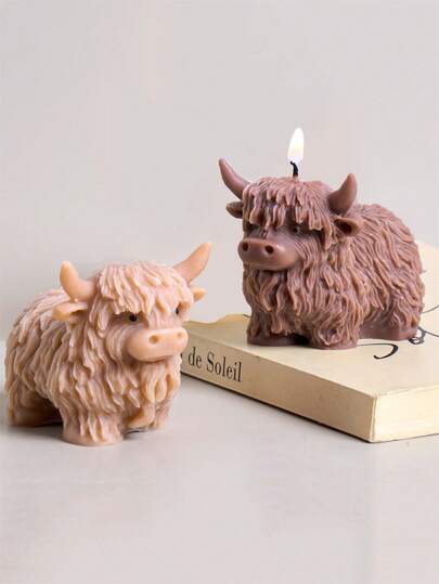 DIY Scottish Highland Yak Candle Silicone Mold, Curly Cow Milk Cow Animal Wax Candle, Soap, Resin Mold For Handmade Gifts, Home Decor