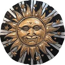 Spoontiques - Piedra decorativa de jardín para decoración de jardín - 9 5/8 pulgadas de diámetro para jardín - Cara del sol - Ver 1