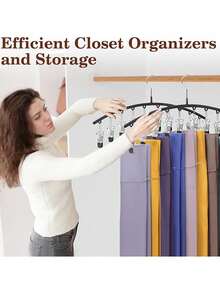 1/3/6件装不锈钢黑色晾衣绳带夹子，多功能袜子夹、帽子夹、晾衣架 - 查看 5