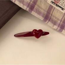 1pc Retro Chocolate Brown Heart Shaped Hair Clip, French Style Side And Bangs Clip, Sweet Vintage High-End Hair Accessory For Women Valentine's Day Valentines Claw Clips Hair Claws Hair Barrettes, School Stuff, Hair Accessories, Head Accessories - màu nâu - Xem 11