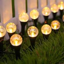 20个LED泡泡球太阳能路径灯,8种照明模式带自动感应,IPX4防水,暖白光/彩色户外花园灯,适用于草坪、庭院、婚礼、圣诞派对、露营等各种场合 - 暖白光 - 查看 3