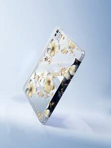 Flower A Cute Cartoon Floral Pattern Double-Sided Acrylic Transparent Crystal Back Cover, Shock-Absorbing, Suitable For IPad 7th, 8th, 10th Generation (10.2 Inch), Built-In Pencil Slot, Support Sleep/Wake Function, Ideal Gift Choice - Multicolor - View 3