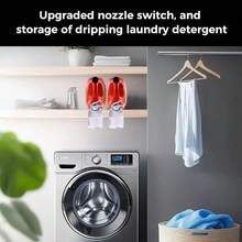 2/4件装【防漏洗涤剂分配器】按压式暂停喷嘴洗衣液分配器 | 防漏设计，节省厨房和浴室空间，易于安装在水槽下方或台面上，耐用塑料材质，小巧防漏，是公寓生活的理想之选。 - 查看 7