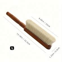 1 chổi quét bụi mềm cán gỗ - Hoàn hảo để làm sạch giường, ghế sofa, đồ nội thất và áo khoác - Có thể tái sử dụng | Lông chổi làm sạch bằng sợi tự nhiên | Cán gỗ, chổi quét bụi, chổi quét bụi gia dụng - A - Xem 7