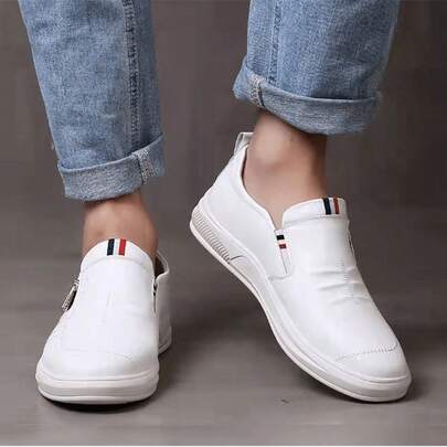 1 Pair Men's New Versatile Outdoor Formal Business Fashion Low-Top Retro Driving Loafers, Slip-On, Minimalist Stylish, Height-Increasing, Suitable For Casual And Formal Occasions, All Seasons
