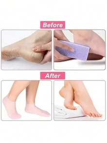 1双保湿硅胶凝胶袜，适用于干燥皲裂的双脚，滋养肌肤，润滑足部护理按摩袜 - 彩色 - 查看 8