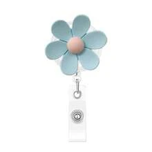 1pc Id Badge Holder Flower Easy Pull Buckle Nurse Medical Workplace Office Expansion Badge Clip - a - View 12