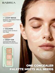 babrea 3-Color Concealer Palette, High Coverage, Waterproof, Natural Concealing, Suitable For Daily Makeup - Multicolor - View 4