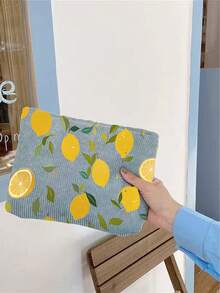 Bolsa de maquillaje con estampado de limón, bolsa de almacenamiento de artículos de tocador para viajes, adecuada para entusiastas de la belleza, hermanas, estudiantes, adultos, amigos, patrón aleatorio - Multicolor - Ver 13