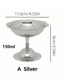 1 chiếc ly uống whisky bằng thép không gỉ, ly chân đế bằng kim loại, đồ trang trí nhà cửa, ly cocktail, ly tráng miệng, thích hợp cho dã ngoại mùa xuân/hè, kỳ nghỉ, tiệc tùng, quán bar. - Bạc - Xem 7