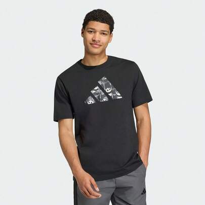 Adidas 男士 M PANDA C CAM T 短袖T恤，针织无领短袖 TKB4849