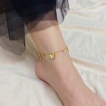 1件装时尚水钻蝴蝶脚链，18K镀金钛钢不褪色蝴蝶脚链，简约ins风女士脚饰 - 蝴蝶帶鑽腳鍊 - 查看 4