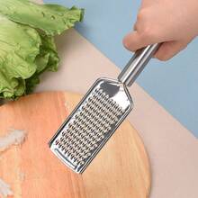 Stainless Steel Grater, Household Kitchen Cheese Grater, Flat Vegetable Fruit Slicer, Small Kitchen Tool - Silver - View 7
