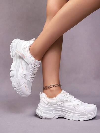 夏季新款厚底网面厚底运动鞋女款，透气厚底休闲运动鞋，轻便软底小白鞋，韩版学生鞋，防滑耐磨户外跑步鞋，舒适减震百搭女鞋