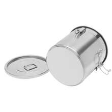 5.5Gal 304 Stainless Steel Airtight Canister With Lid And Locking Clamp, Rice Cereal Grain Canisters Container, Metal Rice Bucket For Kitchen,Dog Food, Bird Seed, Coffee, Cookies Storage(Silver-21L) - View 11