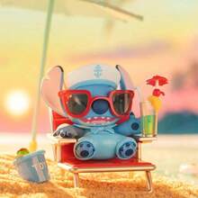 Miniso 名创优品迪士尼史迪奇夏日海滩度假系列盲盒手办，可爱冲浪潜水主题收藏品，热带岛屿装饰，生日、圣诞节、复活节、情人节和夏季派对的理想礼物，适合粉丝和成年人 - 彩色 - 查看 9