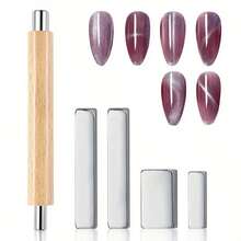 5pcs Cat Eye Suction Cat Eye Nail Art Set + Salon Nail Cat Eye Effects Manicure Tools - Multicolor - View 12