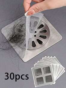 50pcs/30pcs/10pcs/5pcs Disposable Bathroom Sink Hair Catcher, Self-Adhesive Drain Cover, Reusable Shower And Bathtub Hair Catcher, Easy Install Kitchen Sink, Laundry Room Drain Filter Sticker, Effectively Block Hair And Prevent Pests, Bathroom Cleaning, Disposable - Multicolor - View 14