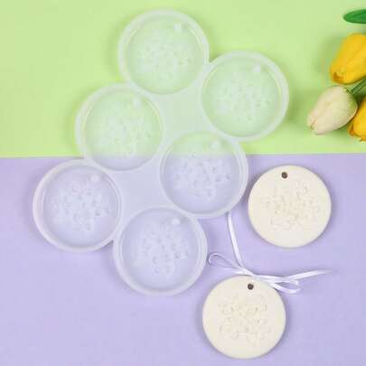 1pc Floral Embossed Fragrance Stone Plaster Silicone Mold, Handmade DIY Diffuser Stone Decor Mold, Multiple Patterns, Non-Stick Easy Demold