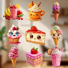 Juicy Berry Delight: Raspberry Cupcakes With Rainbow Sprinkles And Shimmering Syrup Drizzle - A Tiny Baking Buddy To Bring Joy To Your Kitchen - G - View 2