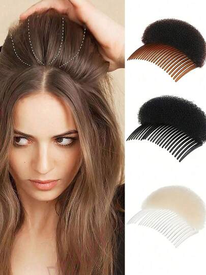 Bàn chải tóc xốp mềm mại giúp tăng độ phồng và nâng chân tóc, phụ kiện tóc vô hình dành cho nữ, bàn chải tóc xốp dày hai mặt vô hình, kẹp tóc xốp - miếng đệm xốp kẹp vô hình, tạo kiểu tóc khô tự nhiên, phụ kiện tóc bồng bềnh tự nhiên cho tiệm làm tóc, dụng cụ làm đẹp khi đi du lịch, sản phẩm chăm sóc tóc, trang trí nhà cửa, phòng ngủ, phòng tắm, bộ dụng cụ tạo kiểu tóc.