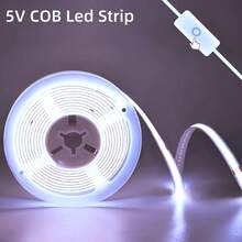 1pc COB Light Strip, 5V Low Voltage USB Powered, Compatible With Power Bank, Laptop, USB Power Adapter. Equipped With 501 On/Off Switch, No Need To Repeatedly Plug And Unplug, Control Light Switch Anytime. - 彩色 - 查看 28