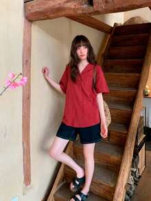 Women Blouses & Shirts - Red - View 2