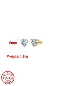 ORSA JEWELS 一对 100% 925 纯银 14K 金 0.5克拉/1克拉/2克拉/3克拉/4克拉 8A级心形立方氧化锆耳钉，浪漫珠宝礼物，男女皆宜，适合婚礼、派对、情人节、周年纪念日等场合，低过敏性，不褪色 - Heart Cut - 查看 18
