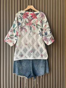 Elegant Women Knit Sweater, Spring/Summer - Pink - View 4