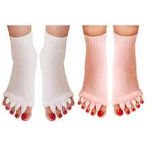 2 pares de calcetines separadores de dedos de los pies para yoga, gimnasio, deportes y alineación de los pies - J - Ver 7