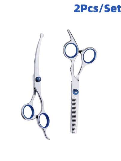 Juego de 4 piezas/3 piezas/2 piezas de tijeras para aseo de mascotas, kit de recorte favorito de amantes y mamás de perros, tijeras de acero inoxidable de alta resistencia para el aseo de gatos y perros, regalo para propietarios de mascotas