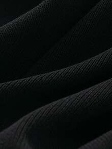 女士圆领金色纽扣装饰休闲针织背心 黑色 - 黑色 - 查看 5