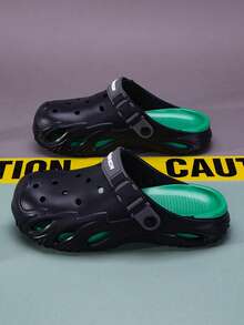 Men's Casual Thick Sole Anti-Slip Breathable Comfortable Dual-Use Sandals - Dark Green - View 5