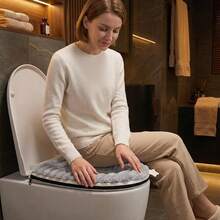 Toilet Seat Cover, Warm Toilet Cushion Suitable For All Seasons, Soft And Thick Bathroom Fabric, Washable And Comfortable, Reusable With Zipper Design - Multicolor - View 8