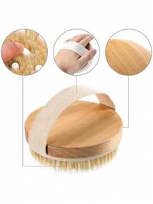 Bàn chải tắm toàn thân lông tự nhiên chất lượng cao - Dụng cụ massage tẩy tế bào chết nhẹ nhàng dùng trong bồn tắm SPA, thích hợp cho da ướt hoặc khô, thiết kế cầm tay bằng gỗ với lông bàn chải mềm mại và dày dặn. - Nhiều kiểu dáng - Xem 3