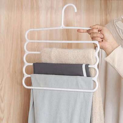 Cabide para calças (1 unidade, 5 unidades ou 10 unidades), organizador de roupas para casa com prateleiras antiderrapantes de várias camadas, suporte multifuncional para lenços e gravatas, organizador que economiza espaço para armário, quarto, dormitório e material escolar.