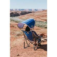 GCI - Mecedora Plegable para Exteriores con Parasol - Azul real - Ver 2